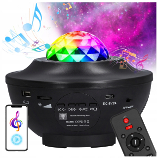 STARS PROJECTOR nočná lampa sky projektor LED bluetooth reproduktor diaľkové ovládanie